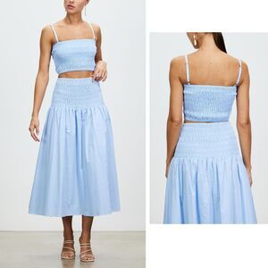 Sofia Irina Shirred Skirt & Top Set Medium Blue NWT